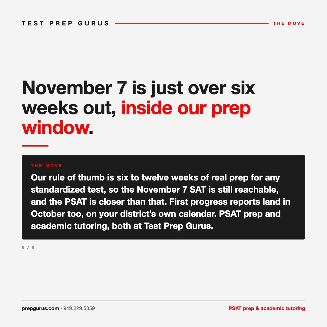 Slide 5 of A mom texted me at nine at night. The PSAT was in the morning.